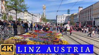 Linz Austria  May Walking Tour 4k UHD [upl. by Aleb]