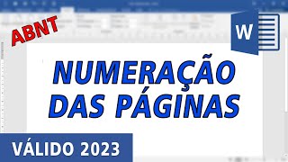 ABNT  Numeração de páginas TCCMonografia  NORMA VÁLIDA 2023 [upl. by Tareyn]