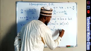 How To Solve First Order Homogeneous Differential Equation [upl. by Kenlay709]