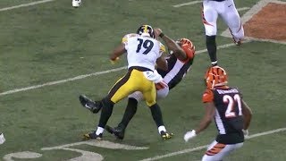 JuJu SmithSchuster Vicious Block on Vontaze Burfict  Steelers vs Bengals  NFL [upl. by Pollak]