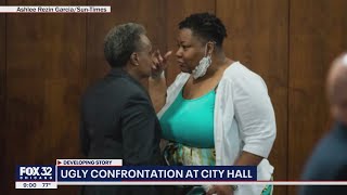 Tensions flare Lightfoot alderwoman clash at Chicago City Council meeting [upl. by Ahsela6]