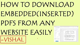 HOW TO DOWNLOAD EMBEDDED PDFS FROM ANY WEBSITE EASILY  VISHAL [upl. by Aivlys]