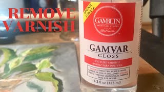 Remove Gamvar Picture Varnish from oil painting [upl. by Tomi479]