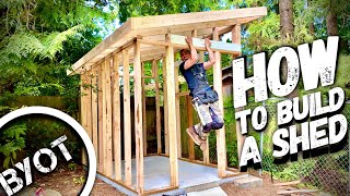 BUILDING A LEAN TO SHED  START TO FINISH Part 1 of 2 [upl. by Prissie]