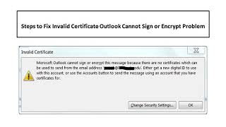 Fix  Invalid Certificate Outlook Cannot Sign or Encrypt Problem [upl. by Hallerson304]