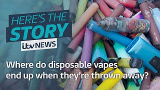 Where do disposable vapes end up when theyre thrown away  ITV News [upl. by Ashely]