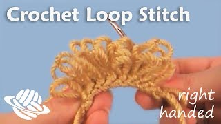 Crochet Loop Stitch righthanded version [upl. by Donata111]