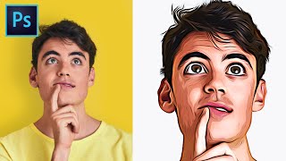 Turn Photo to Cartoon Effect Cartoonize Yourself  Photoshop Tutorial [upl. by Aneleiram378]