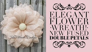 Flower Wreath Tutorial  How to Make a Deco Mesh Wreath  Bling Center [upl. by Ymeraj468]