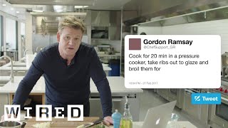 Gordon Ramsay Answers Cooking Questions From Twitter  Tech Support  WIRED [upl. by Plumbo]