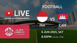 Football Indonesia vs Cambodia Jalan Besar stadium  28th SEA Games Singapore 2015 [upl. by Ecidna]