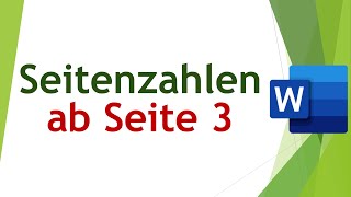 Seitenzahlen ab Seite 3 in Microsoft Word  Abschlussarbeiten schreiben 10 [upl. by Yclek]