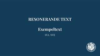 Resonerande text Exempeltext [upl. by Bonnette71]