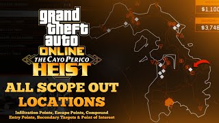 All Scope Out Locations Intel In GTA Onlines Cayo Perico Heist [upl. by Bywaters]