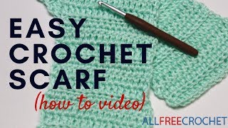 Basic Beginner Crochet Scarf [upl. by Genevra]