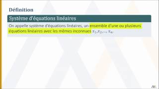 Système déquations linéaires [upl. by Aivyls]