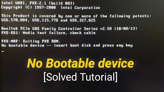 No bootable device  Insert boot disk and press any key  How to solve no Bootable device  PXEM0F [upl. by Thynne757]