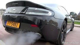 Aston Martin V12 Vantage  Cold engine start up  Small revs [upl. by Ecnadnac]