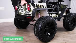 Jeep Wrangler Style OffRoad 4x4 24v Battery Electric Ride On Car For Kids With Parental Remote [upl. by Nilya213]