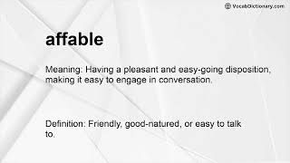 WORD OF THE DAY AFFABLE [upl. by Neom]