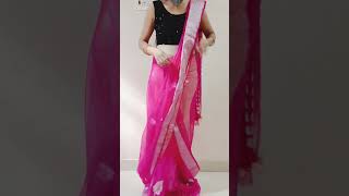 organza saree draping tutorial how to wear organza saree saree fashion [upl. by Haleigh]