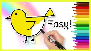 How to Draw a CHICK Coloring for Kids [upl. by Oiludbo]