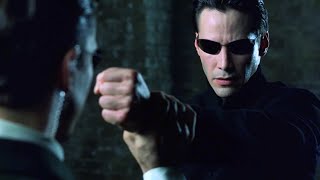 Neo vs Agents  The Matrix Reloaded Open Matte [upl. by Notsew]