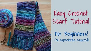 CROCHET Simple Crochet ScarfFor Beginners [upl. by Pansy800]