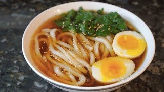 Japanese Udon Noodle Soup Recipe  Basic  Base Version Just Add Different Toppings 4K ASMR [upl. by Drain]