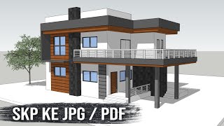 Cara Mengubah Gambar Sketchup ke JPG atau PDF  Export Sketchup [upl. by Enilra]