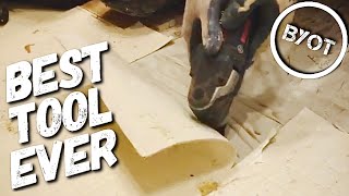 DIY HOW TO REMOVE VINYL FLOORING  BOSCH MULTI TOOL [upl. by Acus]