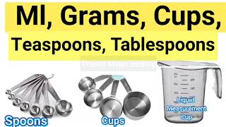 Baking Conversion Chart  Ml  Grams  Cups  Tablespoon  Teaspoon [upl. by Enilav927]