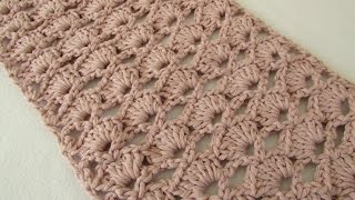 How to crochet an easy lace scarf for beginners [upl. by Nailluj726]