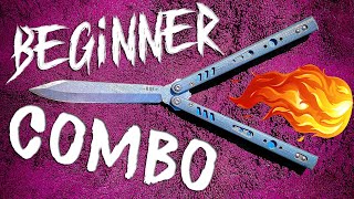 Beginner Balisong Combo 1 RolloverFanning [upl. by Line]