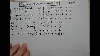 Systèmes linéaires  4 équations 4 inconnues avec paramètre [upl. by Cantu]