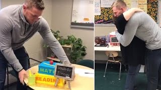 NFL Player JJ Watt Surprises Retiring 4th Grade Teacher In Classroom [upl. by Marne]