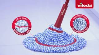 How to use the Vileda MicroTwist mop  microfibres that remove tough dirt [upl. by Barraza384]