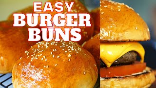 Easy Burger Buns in 45 minutes  Easiest Burgers from scratch [upl. by Nohsram279]