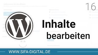 WordPress Grundkurs Seiteninhalte bearbeiten 4K 16  SIFA Digital [upl. by Lindsay]