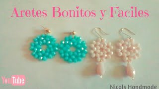 Aretes fáciles y rápidos🌼 quick and easy earrings with crystals [upl. by Beverle504]