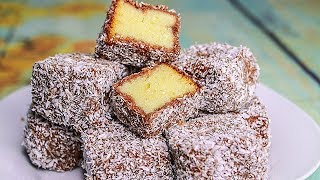 Eggless Lamington  Australian Dessert Recipe  Lamington Recipe Without Oven Yummy Tasty Lamington [upl. by Nalac]