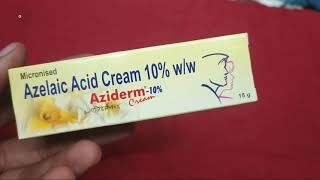 Aziderm 10 Cream Azelaic Acid Cream 10 cream Aziderm cream uses side effects benefits amp review [upl. by Nodnart]