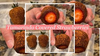 HOW TO MAKE TAMARINDO COVERED STRAWBERRIES  CHAMOY  TAJIN  Easy to follow [upl. by Adiarf626]