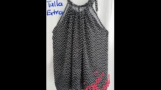 Como Hacer Una Blusa Halter Talla Extra en 20 minutos  How to Make a Plus Size Halter Top [upl. by Ladiv]