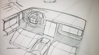 Automotive Interior Sketching Basics Part 1 [upl. by Eetnahc]