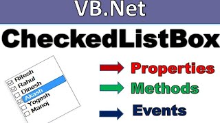 CheckedListBox control in vbnet properties methods and events example [upl. by Dolly88]