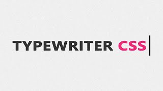 Typewriter Animation in CSS [upl. by Zeuqram881]