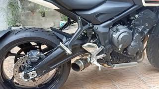 SC Project exhaust on Triumph Trident 660 [upl. by Asir]