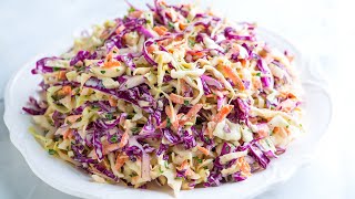 Easy Creamy Coleslaw Recipe [upl. by Acinomahs271]